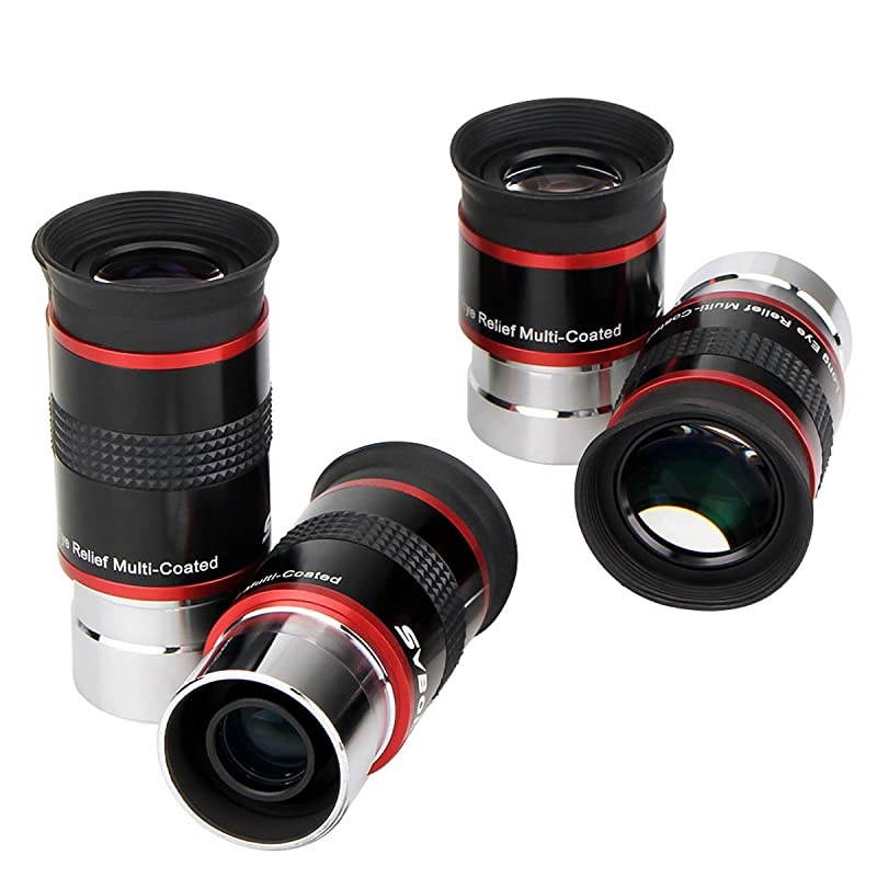 Telescope Eyepiece FMC Broadband Green Film Eyepiece 1.25 68 Degree Ultra Wide Angle Eyepiece Set for Astronomical Telescope(6mm 9mm 15mm 20mm)