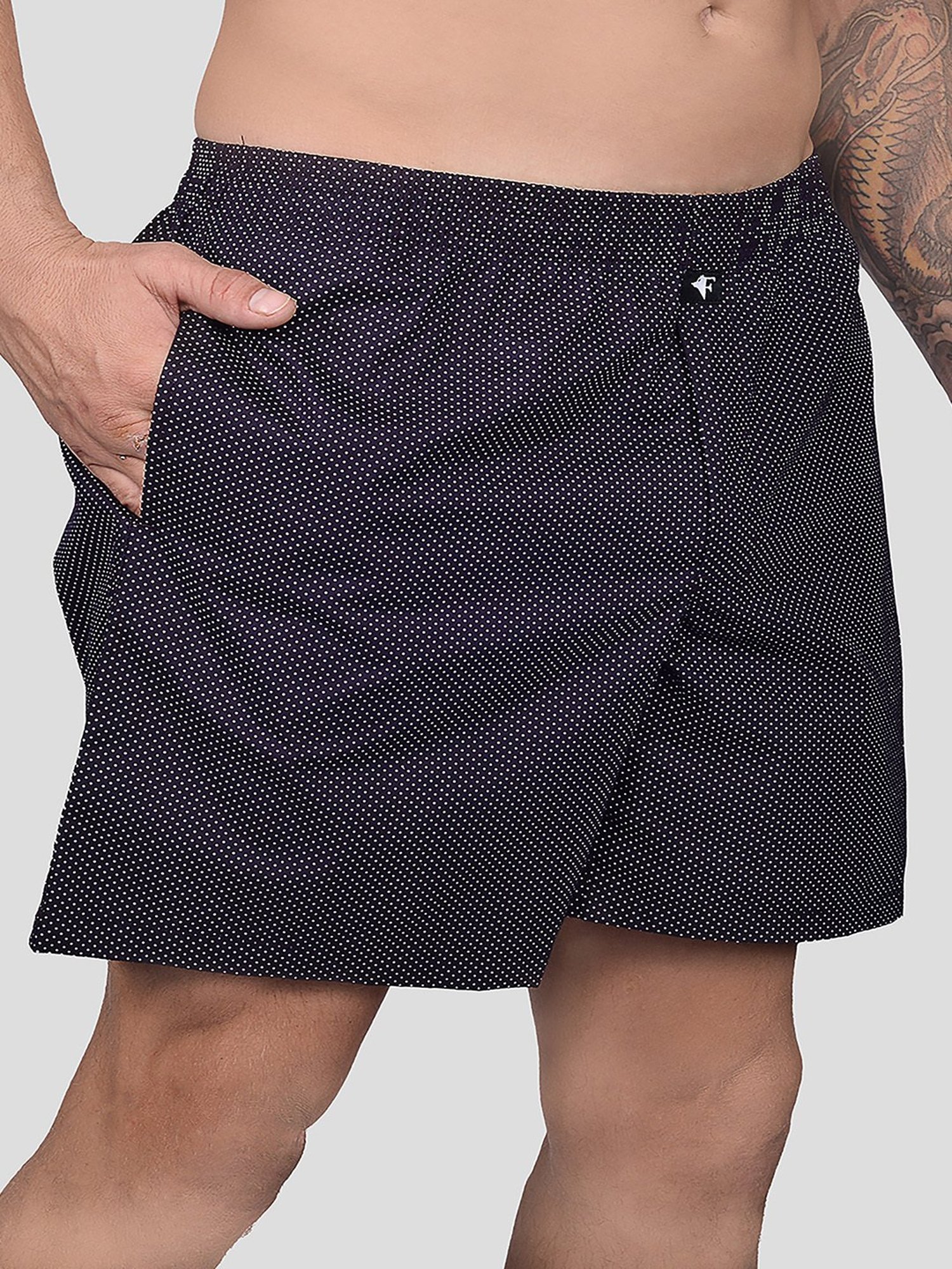 Frenchie Black Relaxed Fit Printed Boxers