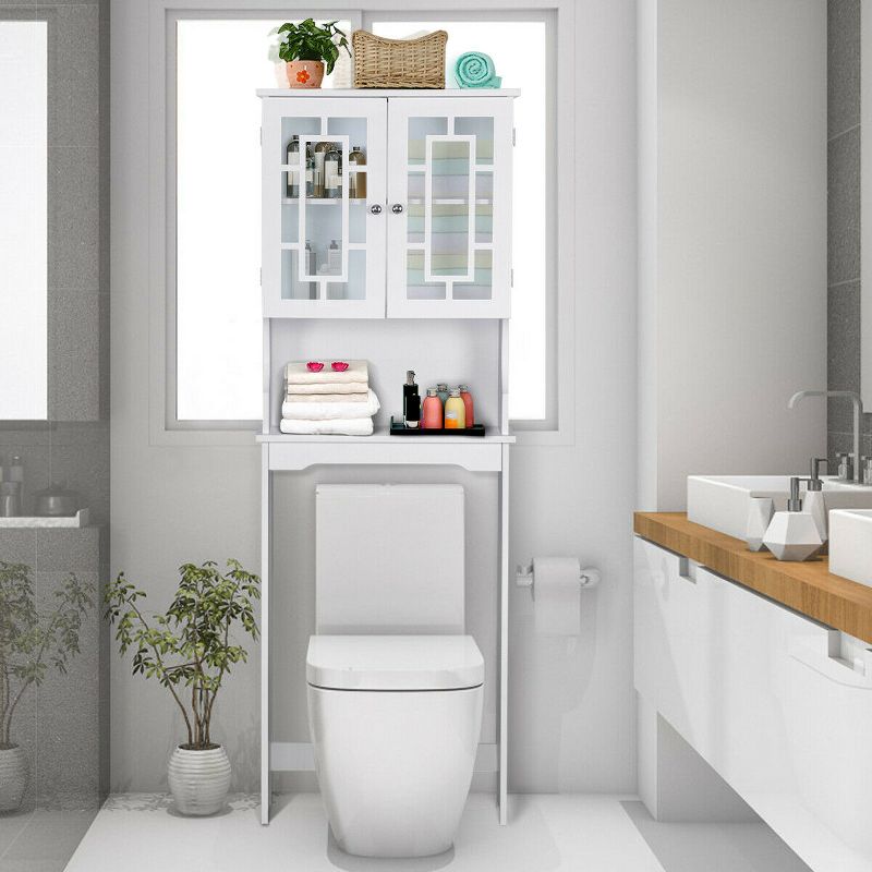 Costway Bathroom Spacesaver Over the Toilet Door Storage Cabinet Tower Organizer White