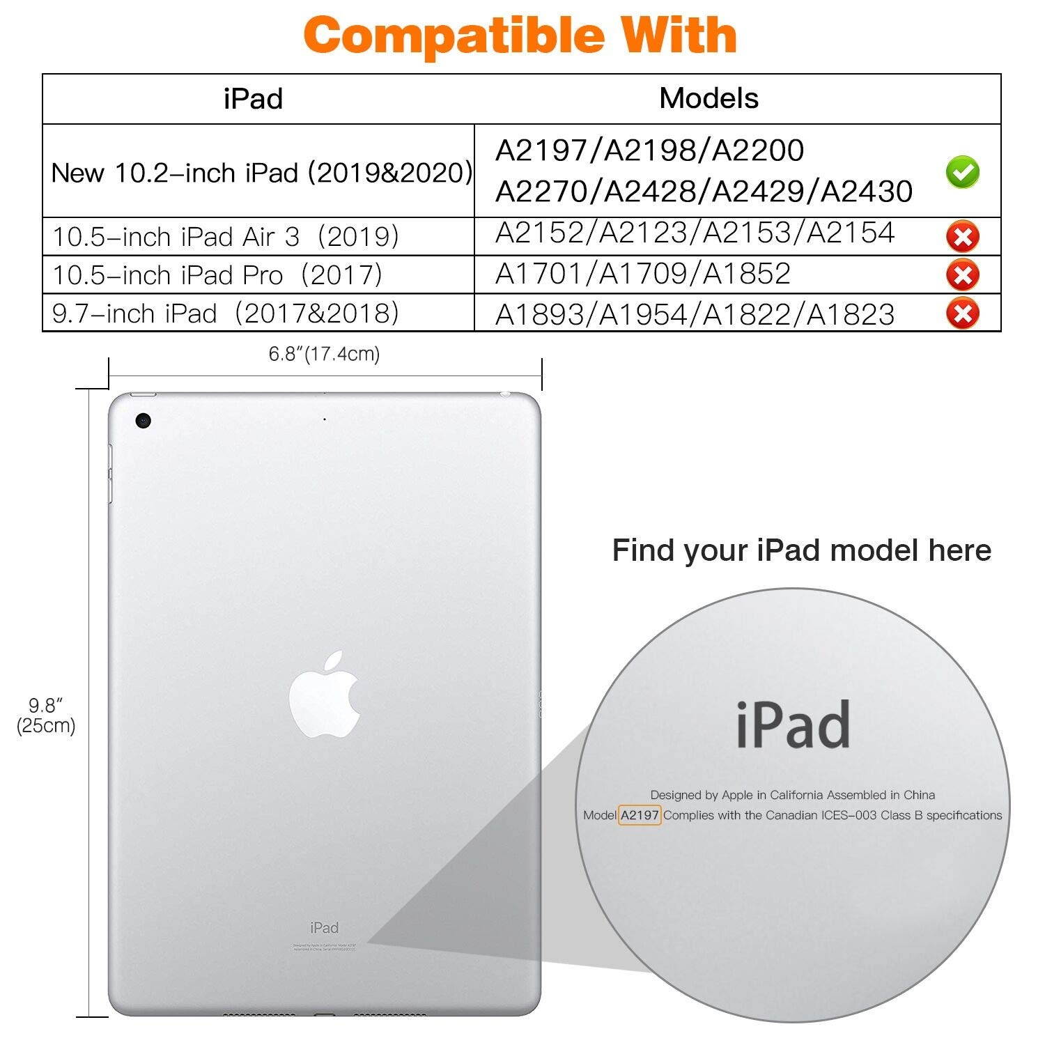 MoKo Keyboard Case for New iPad 10.2 2020/2019 (10.2 inch) with Apple Pencil Holder, Wireless Keyboard Cover Case for Apple New iPad 8th Generation 2020 & iPad 7th Generation 10.2" 2019 - Indigo