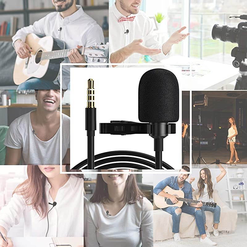 Lapel Microphone Kit for PCLaptopCameraPhone 35mm Mini Lavalier Clip On Mic for PodcastStreamingVlogVideo RecordingGamingValentine Gifts for Him
