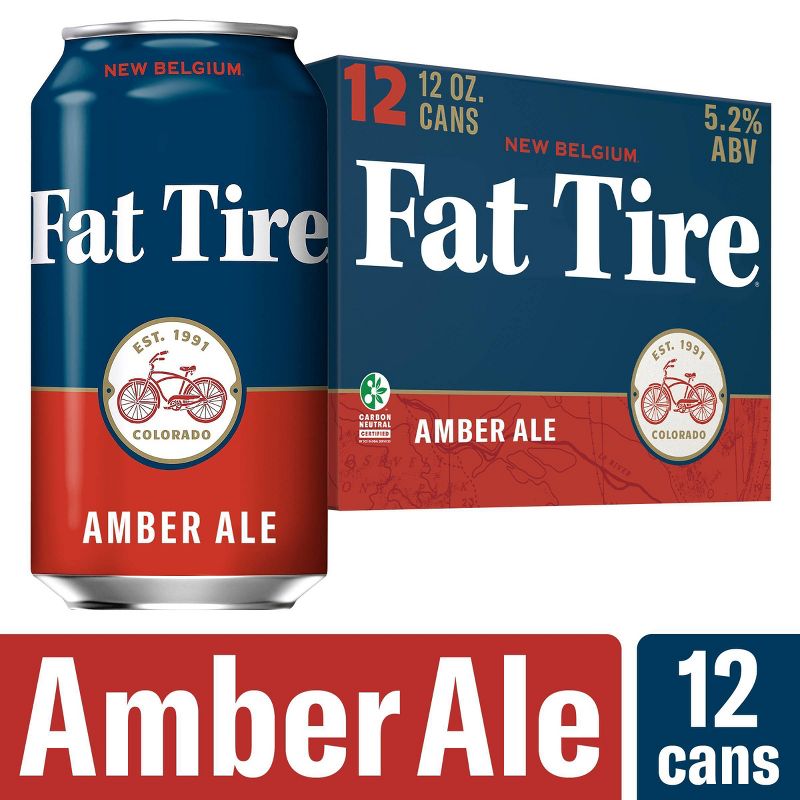 New Belgium Fat Tire Amber Ale Beer - 12pk/12 fl oz Cans