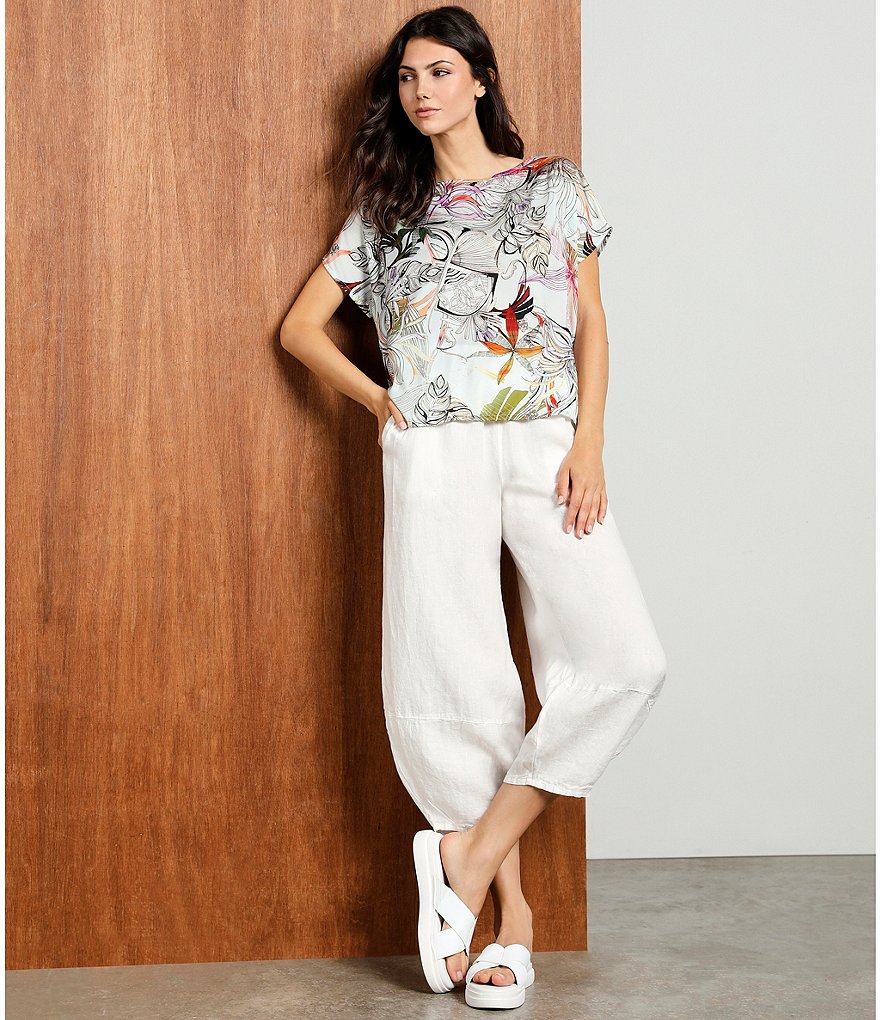 Bryn Walker Bess Cap Sleeve Boxy Floral Print Coordinating Tunic