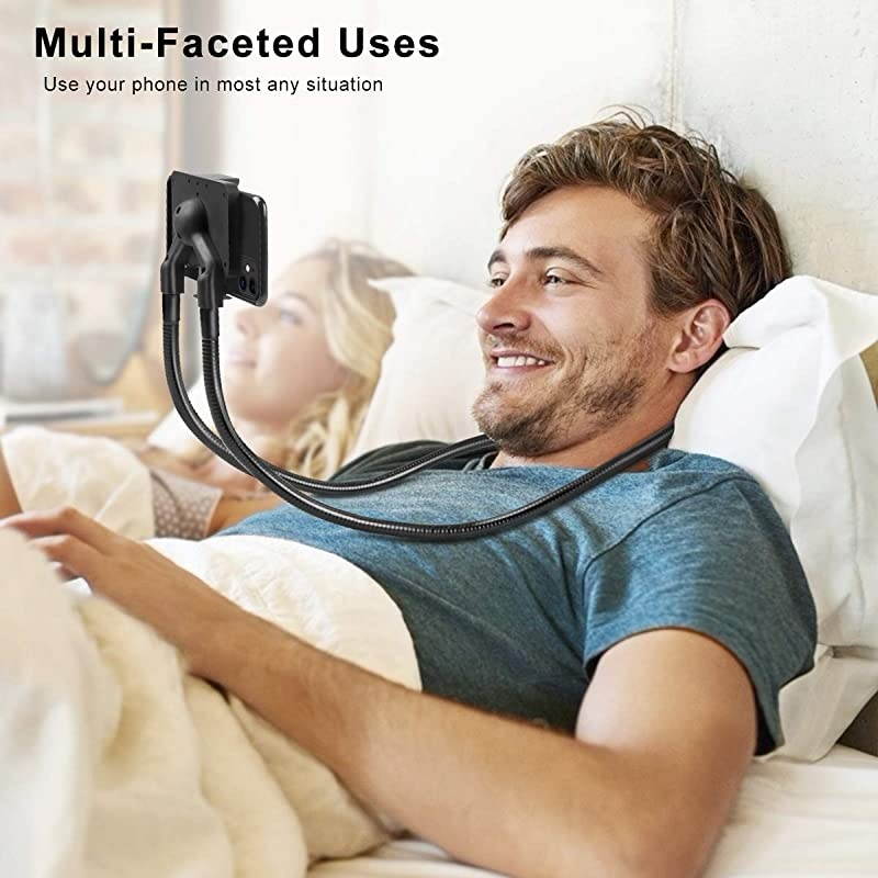 Cell Phone Holder Universal Mobile Phone Stand Lazy Bracket DIY Flexible Mount Stand with Multiple Function Black