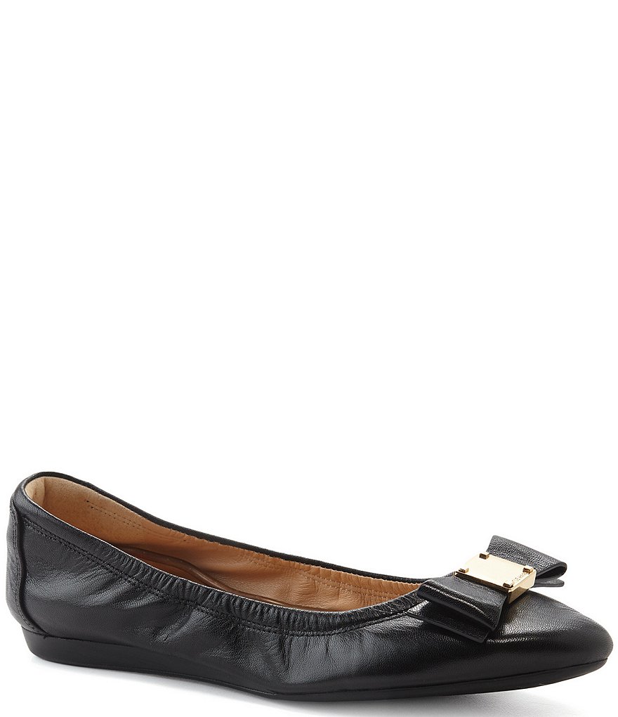 Jack Rogers Blair Pointed Toe Bow Leather Flats