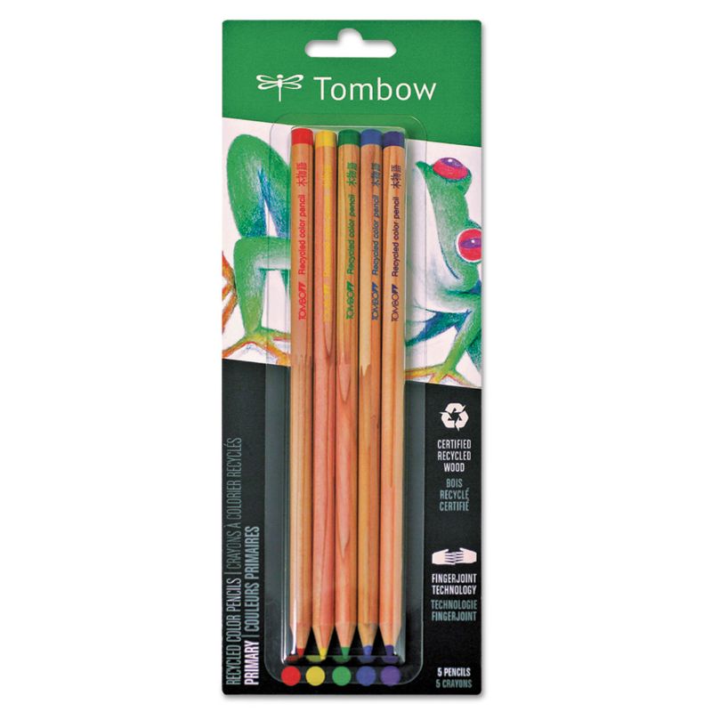 Tombow Recycled Colored Pencils Natural Wood Recycled Cedar Artist Quality 5/ST 61550