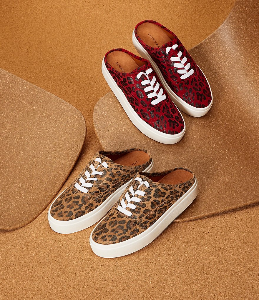 Lucky Brand Talani Leopard Print Suede Sneakers