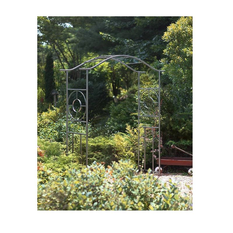 84" Tall Iron Handcrafted Tuscany Garden Arbor Graphite Powder Coat Finish - Achla Designs