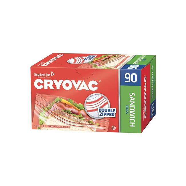 Diversey 100946906 Cryovac Sandwich Bags, Clear, 6 1/2 Inch X 5 7/8 Inch , 1080/Ct