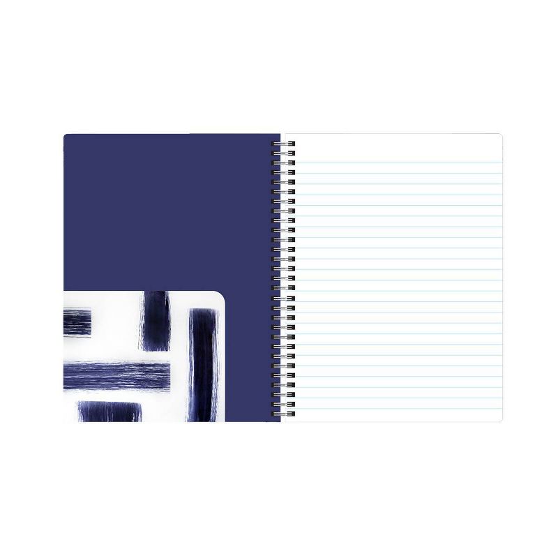 120 sheet 1 Subject Spiral Notebook 7"x5" Twisted Collection Blue Brush Strokes 100% Tree Free - Geo SweetStainable