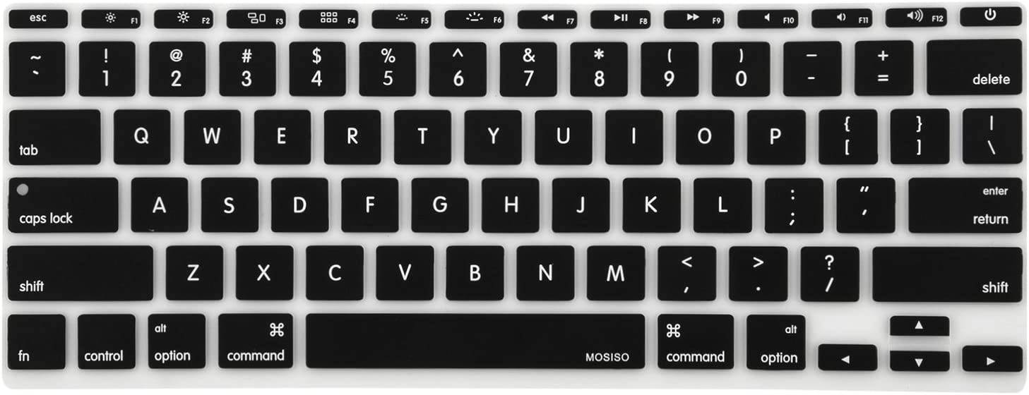 MOSISO Protective Keyboard Cover Skin Compatible with MacBook Air 11 inch (Models: A1370 & A1465), Black