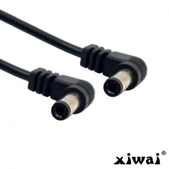 Xiwai DC Power 5.5 x 2.1mm / 2.5mm Male to 5.5 2.1/2.5mm Male Plug Cable Right Angled 90 Degree 60cm