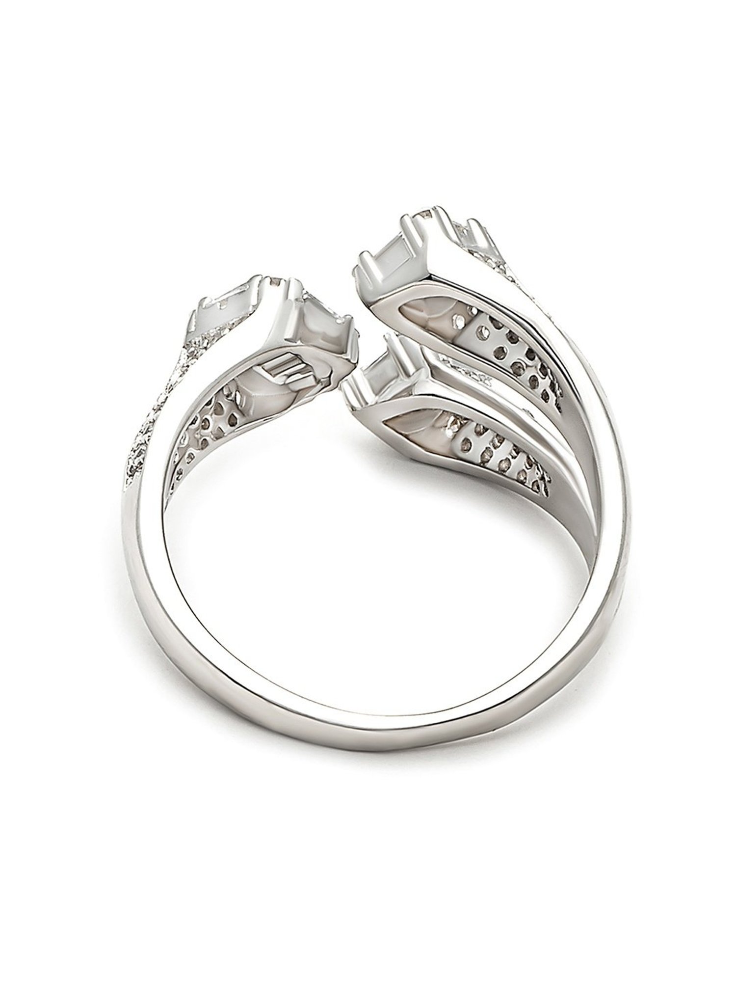 Silberry 92.5 Sterling Silver Crystal Luxe Ring