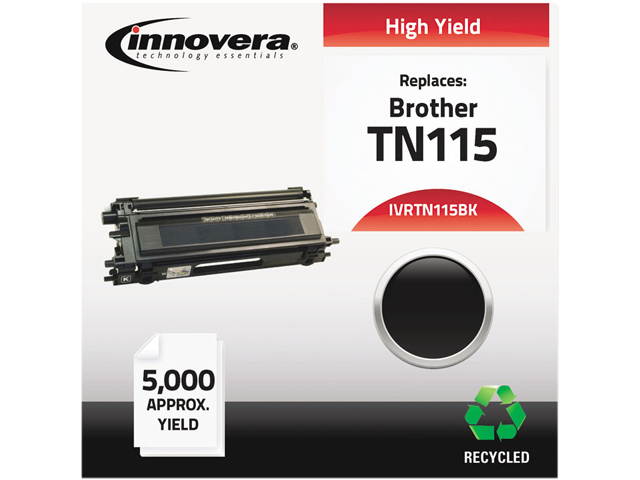 Innovera IVRTN115BK Black Compatible Remanufactured TN115BK (TN115) Toner