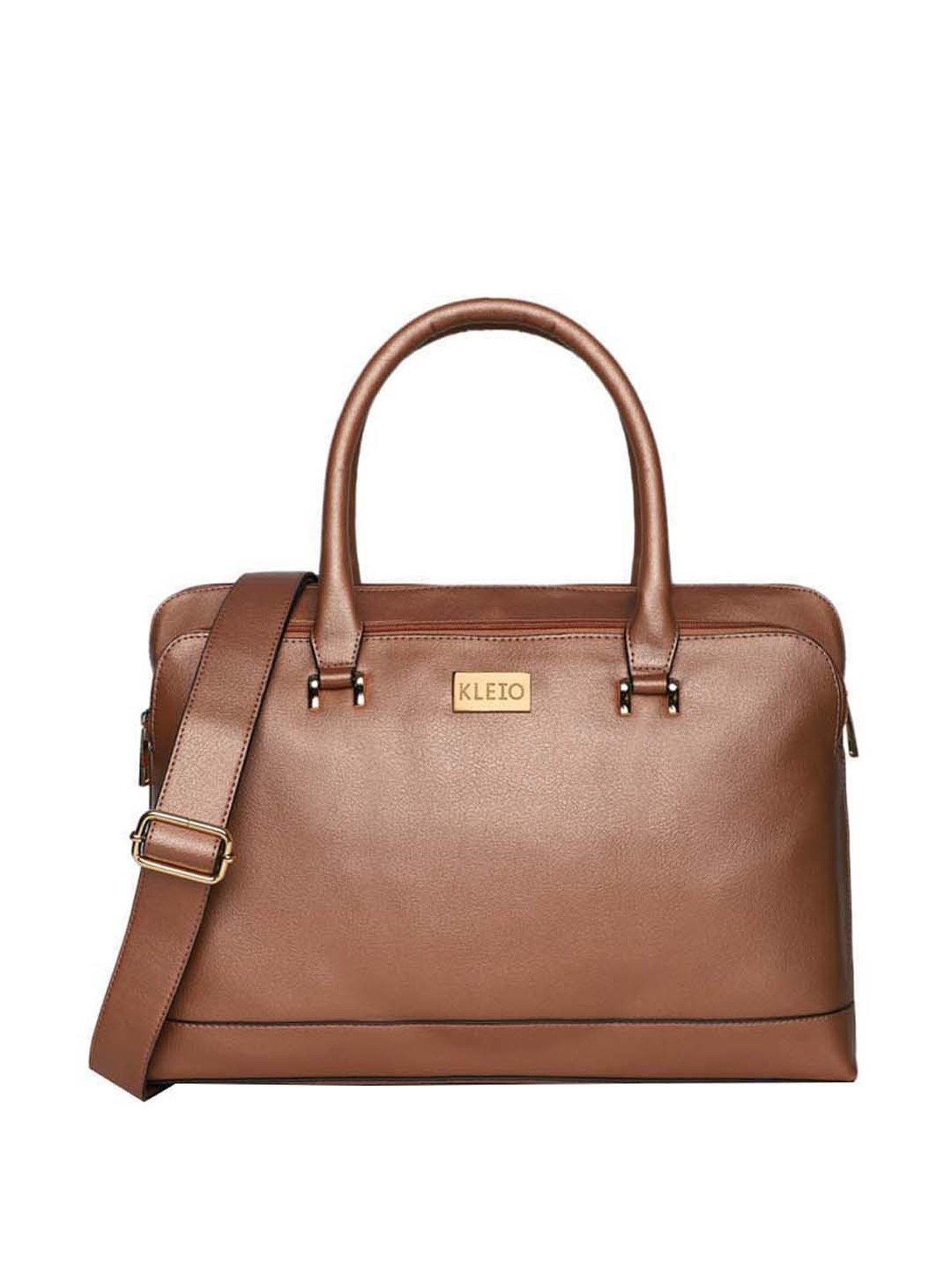 Baggit Brown PVC Solid Laptop Messenger Bag