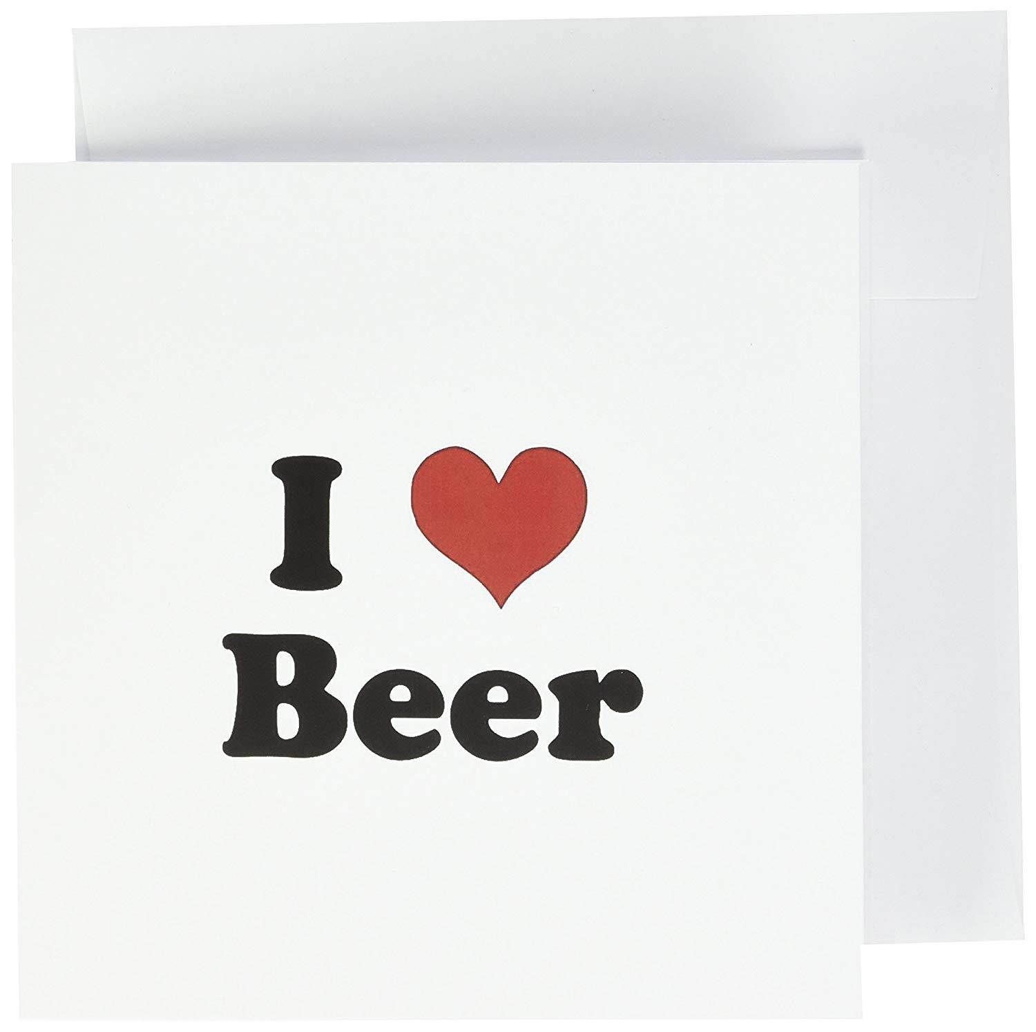 3dRose I Love Beer - Greeting Cards, 6 x 6 inches, set of 6 (gc_16616_1)