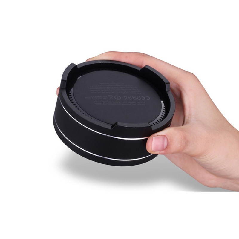 Universal Metal Round Reserved Charging Port Protective Cover Case for Echo Dot bluetooth Speaker Black