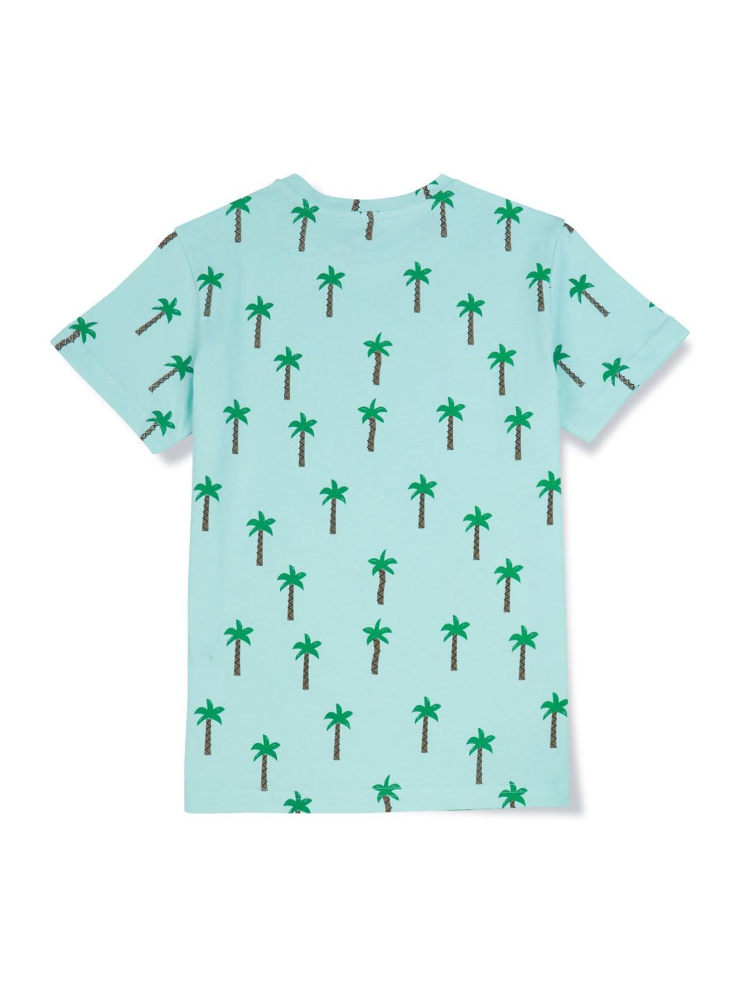 Palm Tree Kids Green Printed T-Shirt