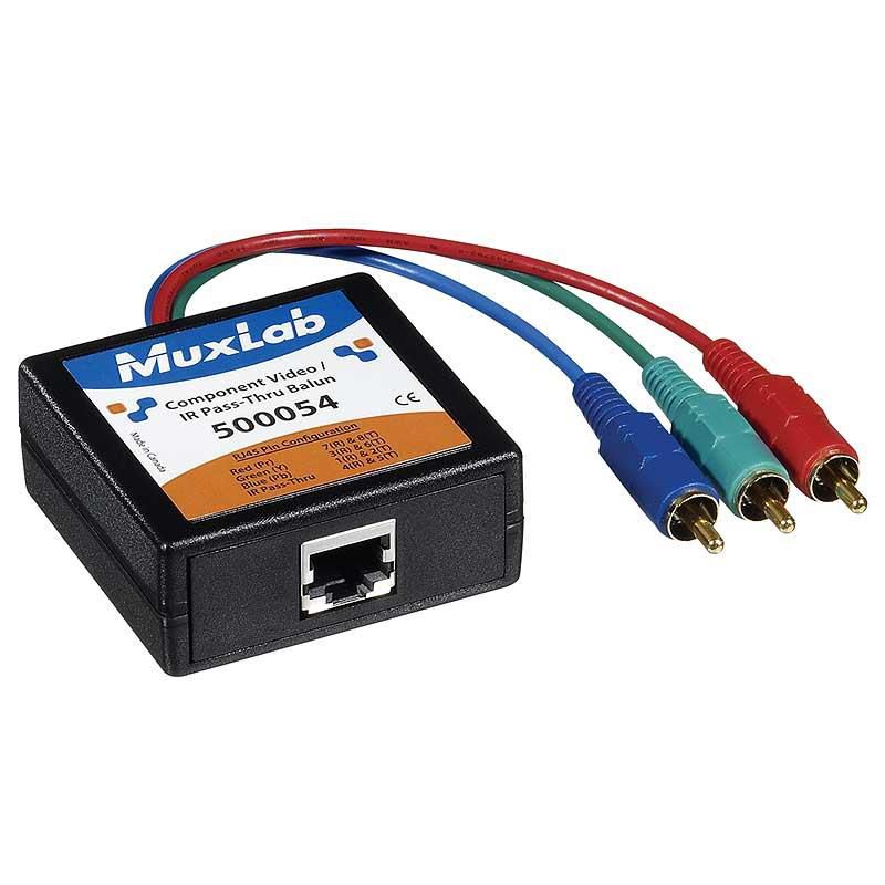 MuxLab 500054 Component Video/IR Pass-Thru Balun, Male