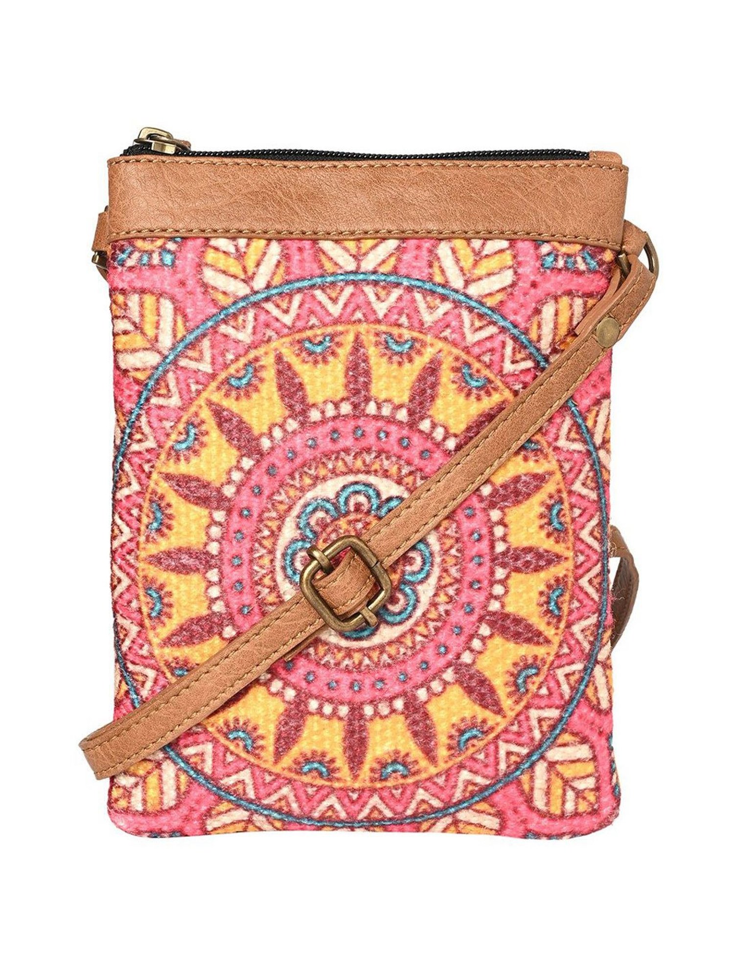 Mona B Mandala Pink Printed Small Cross Body Bag