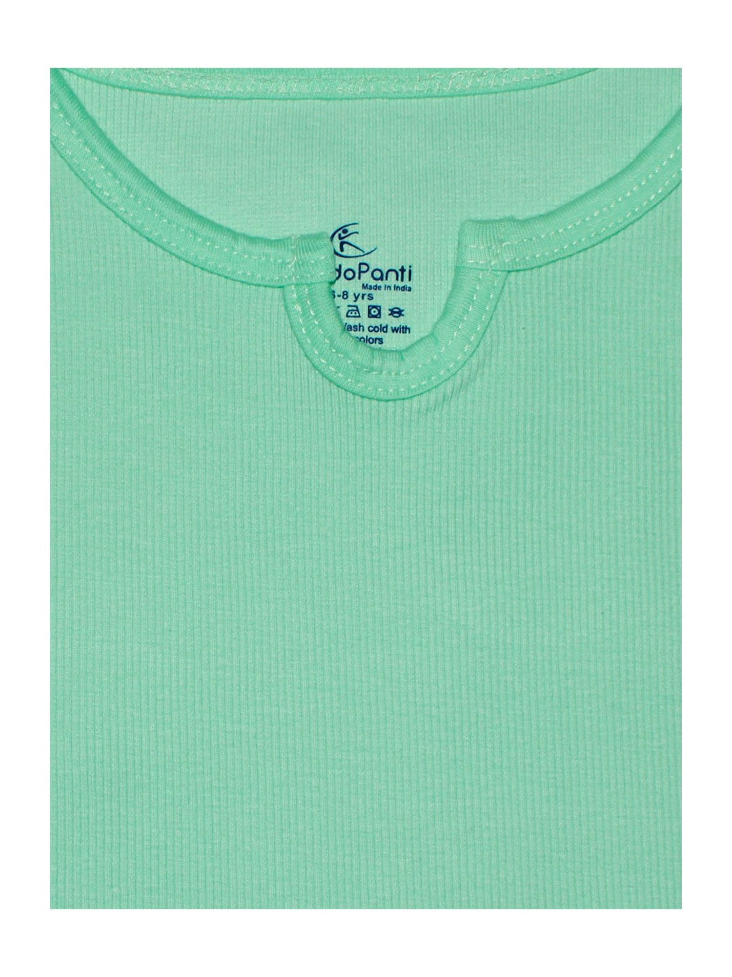 Kiddopanti Kids Mint Green Solid Crop Top