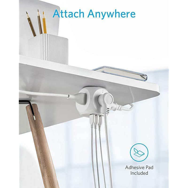 PowerPort Cube USB Power Strip with 3 Outlets and 3 USB Ports Portable Design 5 ft Extension Cord Overload Protection for iPhone XSXR Compact for Travel Cruise Ship and Office