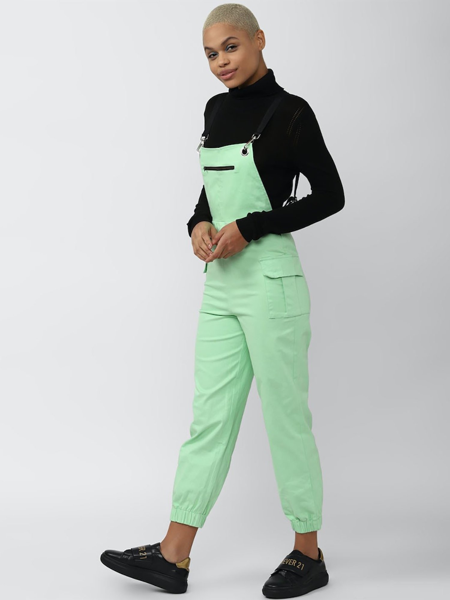 Forever 21 Mint Cotton Jumpsuit