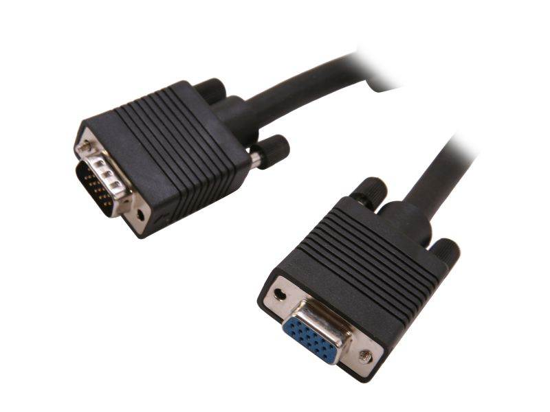 AMC CSV-F100MF 100 FT Black VGA Male to Female Monitor Extension Cable w/ Dual Ferrites