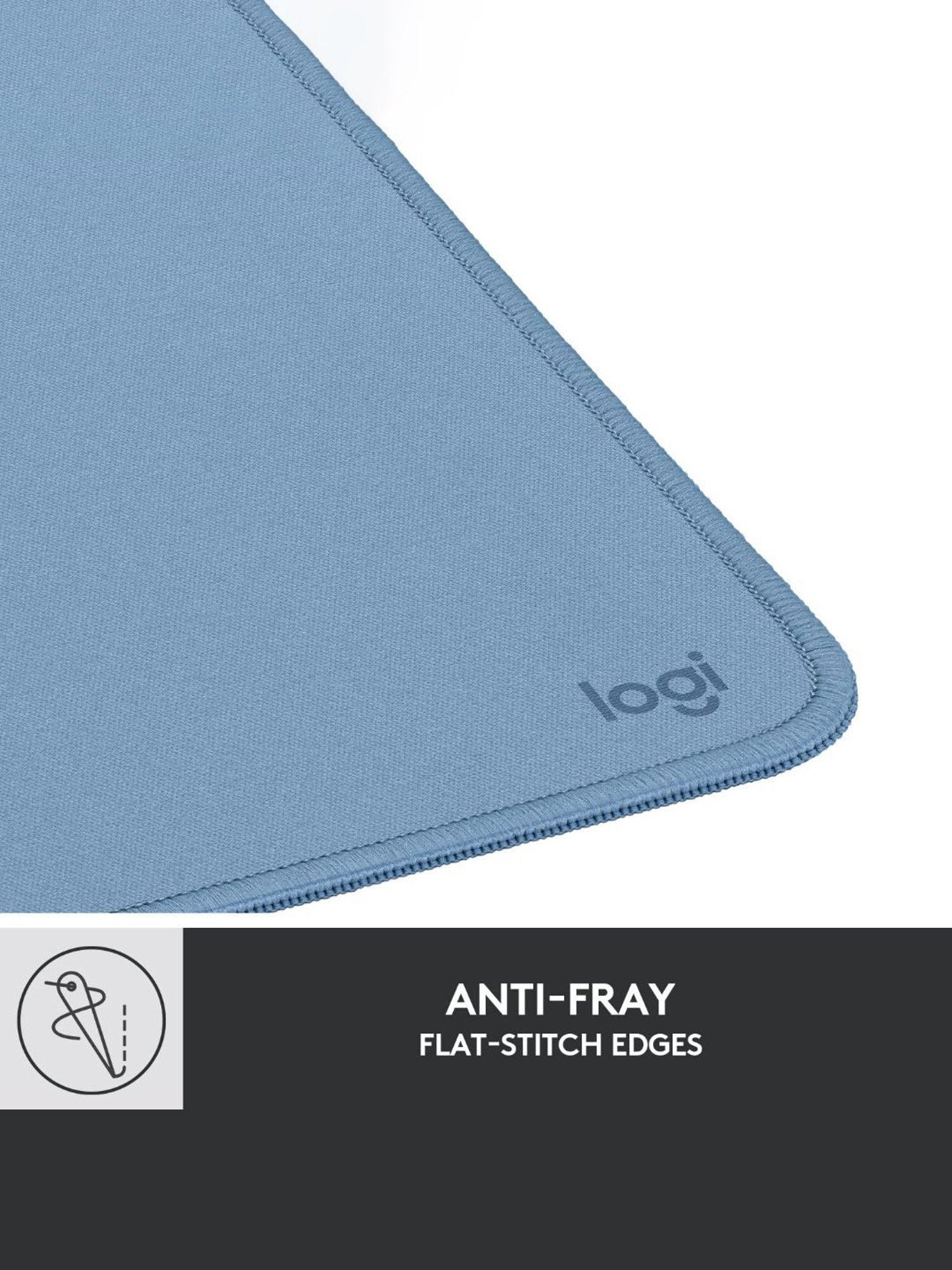 Logitech Mouse Pad - Studio Series, Computer Mouse Mat with Anti-Slip Rubber Base (Blue Grey)