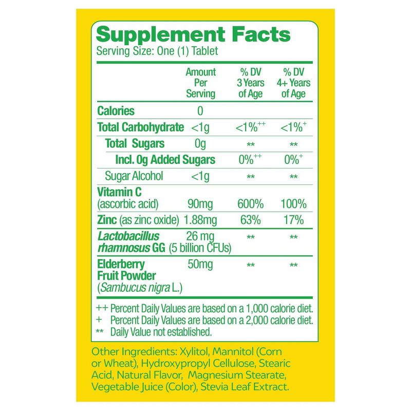 Culturelle Kids Daily Immune Defense Probiotic + Elderberry, Vitamin C and Zinc Chewable for Oral Health - 30ct