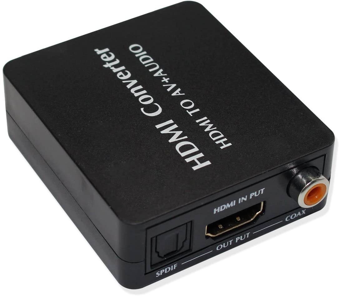 HDMI to AV and Audio Converter Support SPDIF Coaxial Audio NTSC PAL Composite Video HDMI to 3RCA Adapter for TV/PC/PS3/Blue-ray DVD 1080p