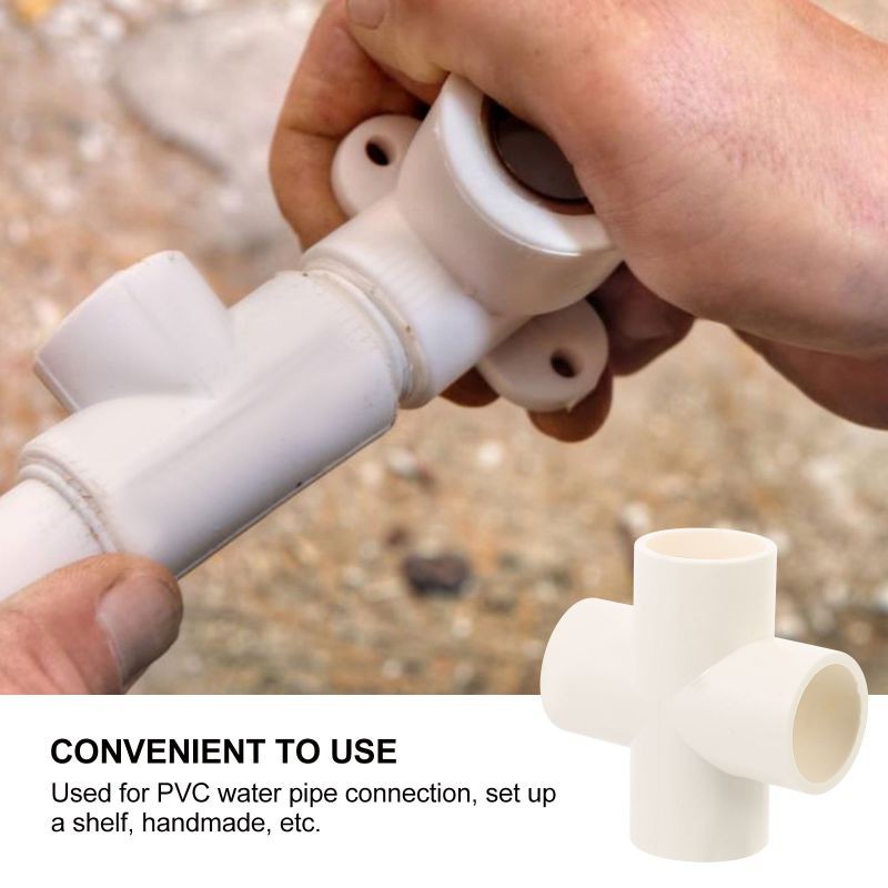 4pcs Pipe Fitting Premium High Quality Prime Durable Sturdy Pipe Fitting Adapter Pipe Connector for Tube Water Pipe