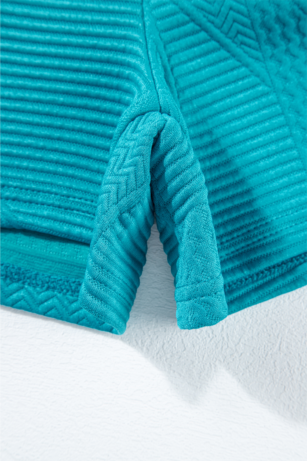 Skobeloff Textured Ruffle Split Top and Drawstring Shorts Set