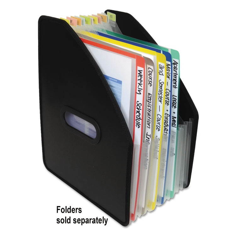 C-Line Vertical Expanding File 13-Pocket 10" Expansion Letter Poly Black 58810