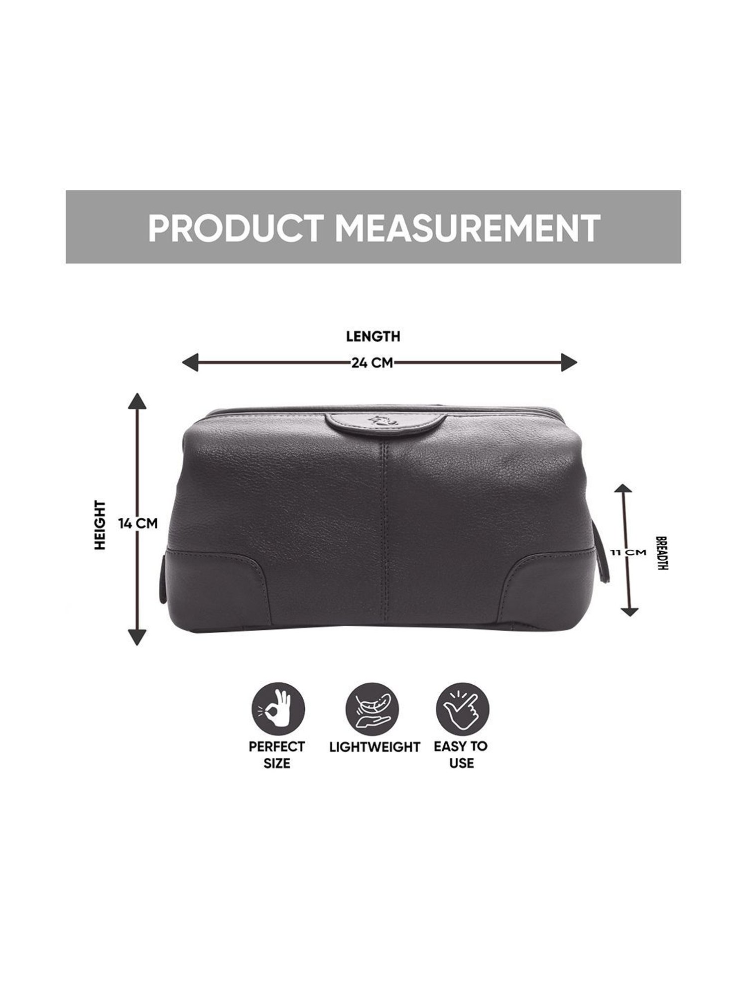 Kara Black Unisex Leather Pouch