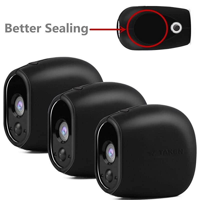 Silicone Skins Compatible for Arlo Smart Security Home Camera,  Silicone Skins Case Cover for Arlo Smart Security Wire-Free Cameras, 3 Pack, Black