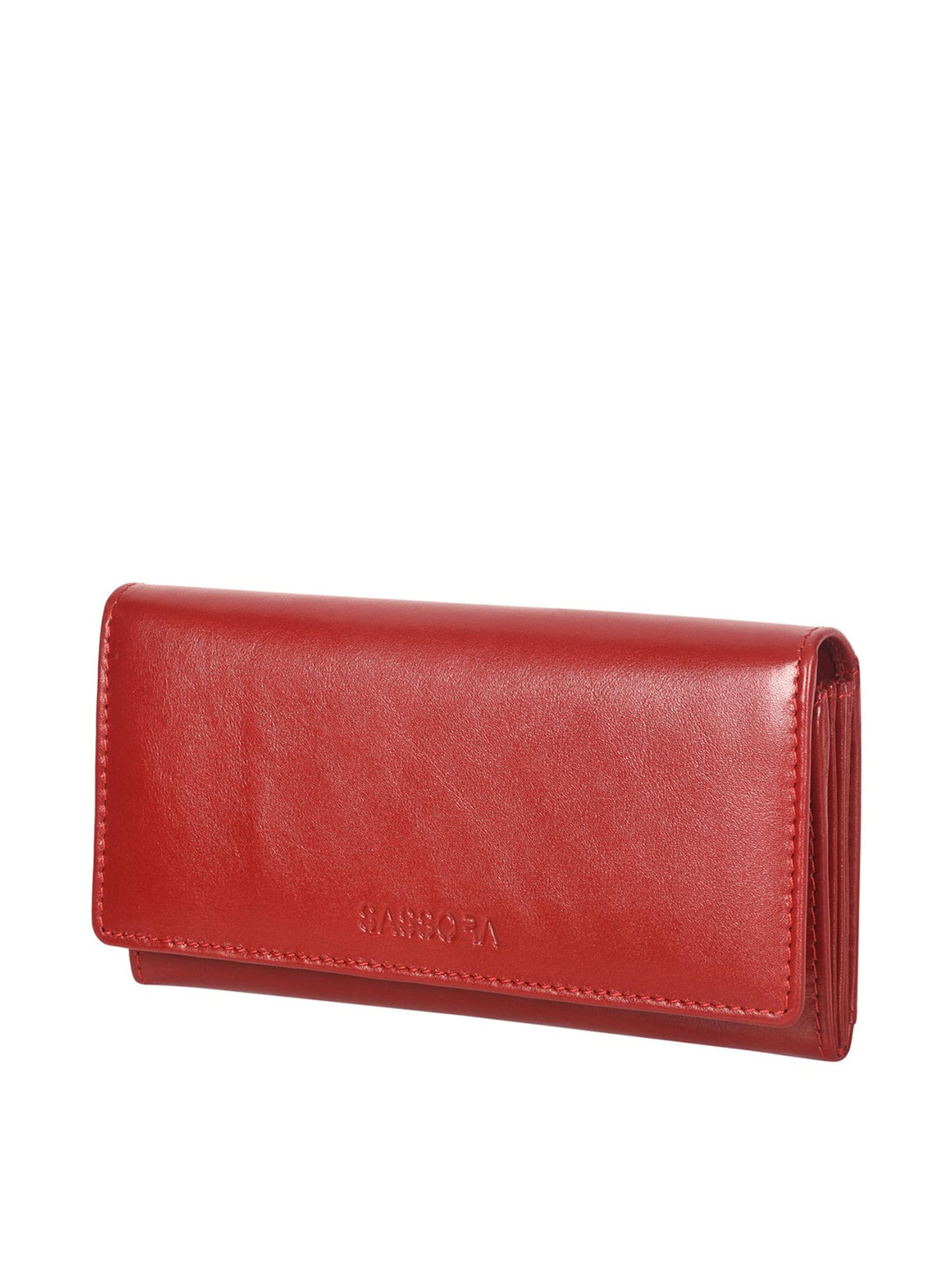 SASSORA Red Solid Rfid Wallet for Women