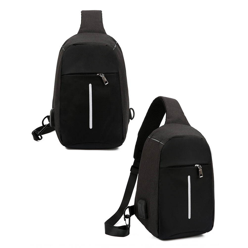 Men Messenger Bags Crossbody Slings Shoulder Chest Bags Anti-theft Strap Back Packs laday Casual External USB Charge Travel Bags (Light Gray)