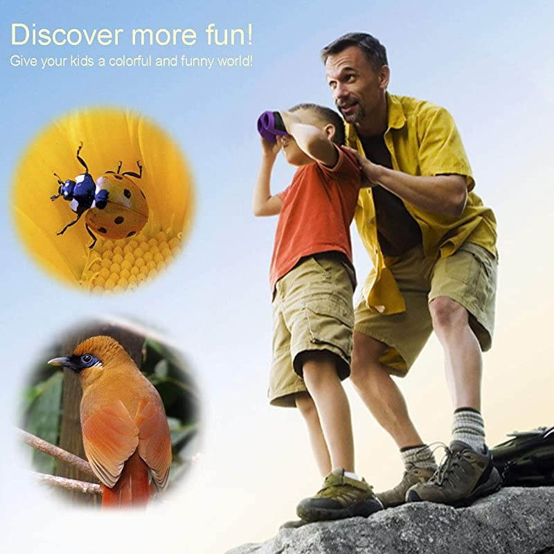 Shock Proof 8x21 Kids Binoculars Set with High Resolution Real Optics - Bird Watching - Birthday Presents - Gifts for Children - Outdoor Play - Toys for Boys and Girls
