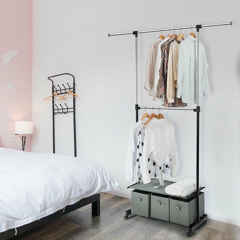 Home Basics Over the Door Metal Closet Rod, Silver