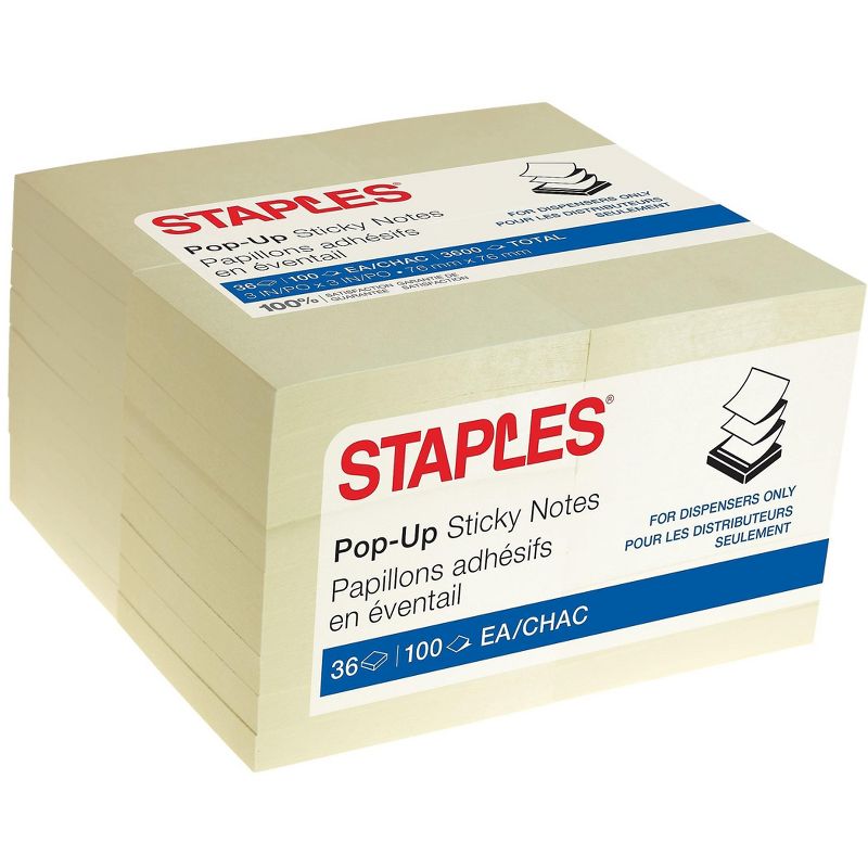 Skilcraft Standard Adhesive Notes 3" x 5" Yellow 100 Sheets/Pad 774349