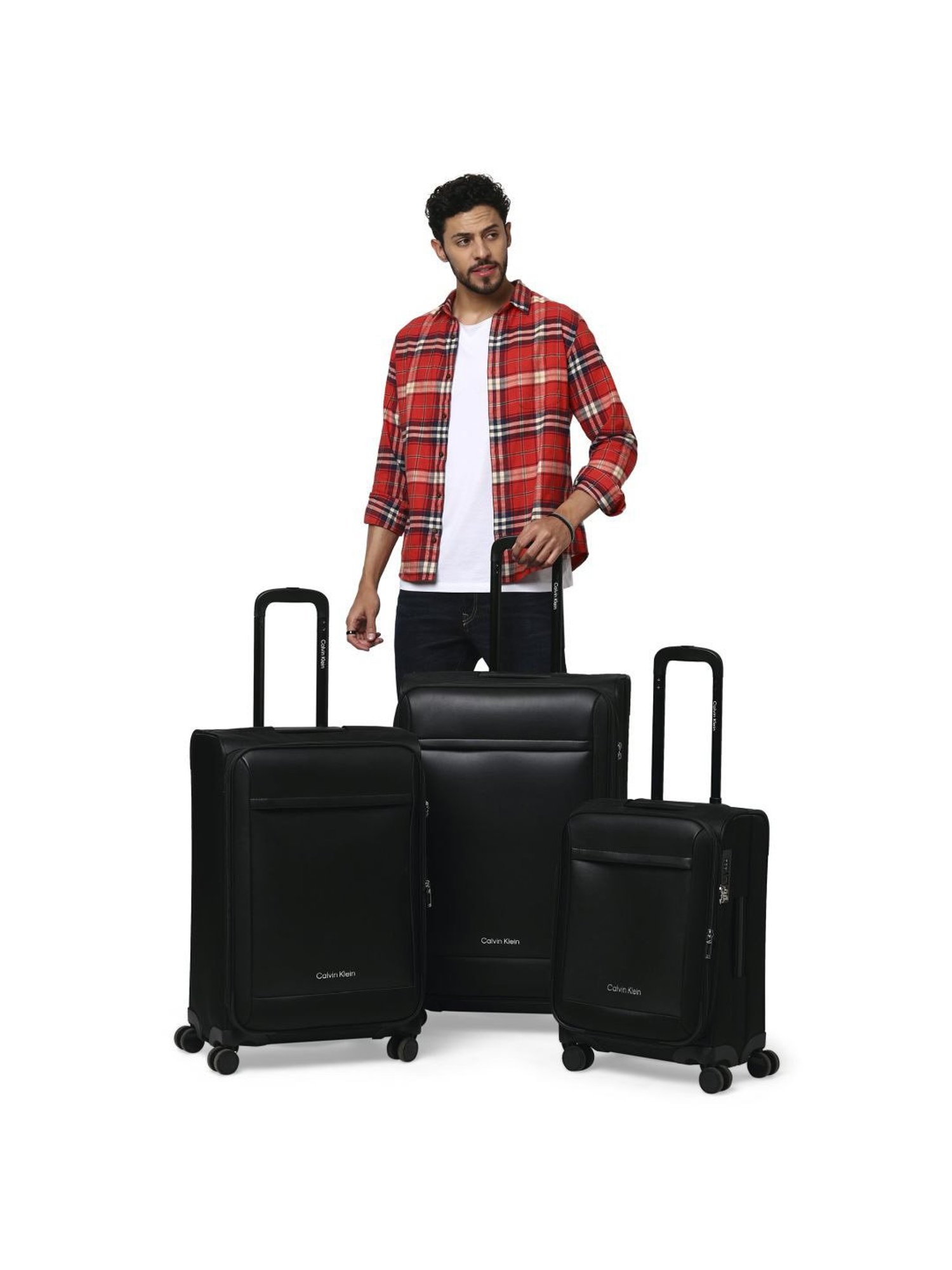 Calvin Klein Escape Black Solid Soft Cabin Trolley Bag - 54 Cms