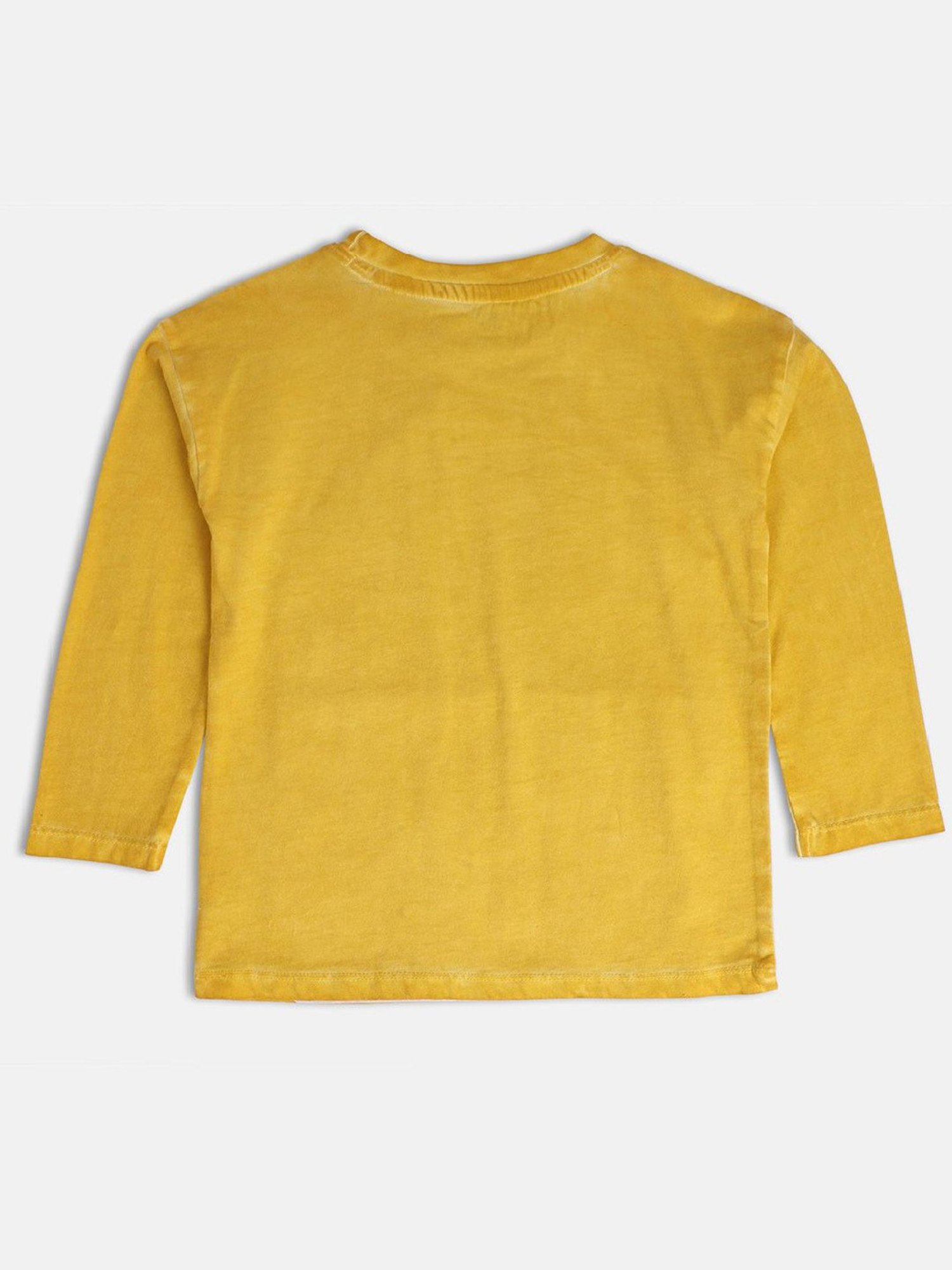 MINIKLUB Kids Yellow Printed Full Sleeves T-Shirt