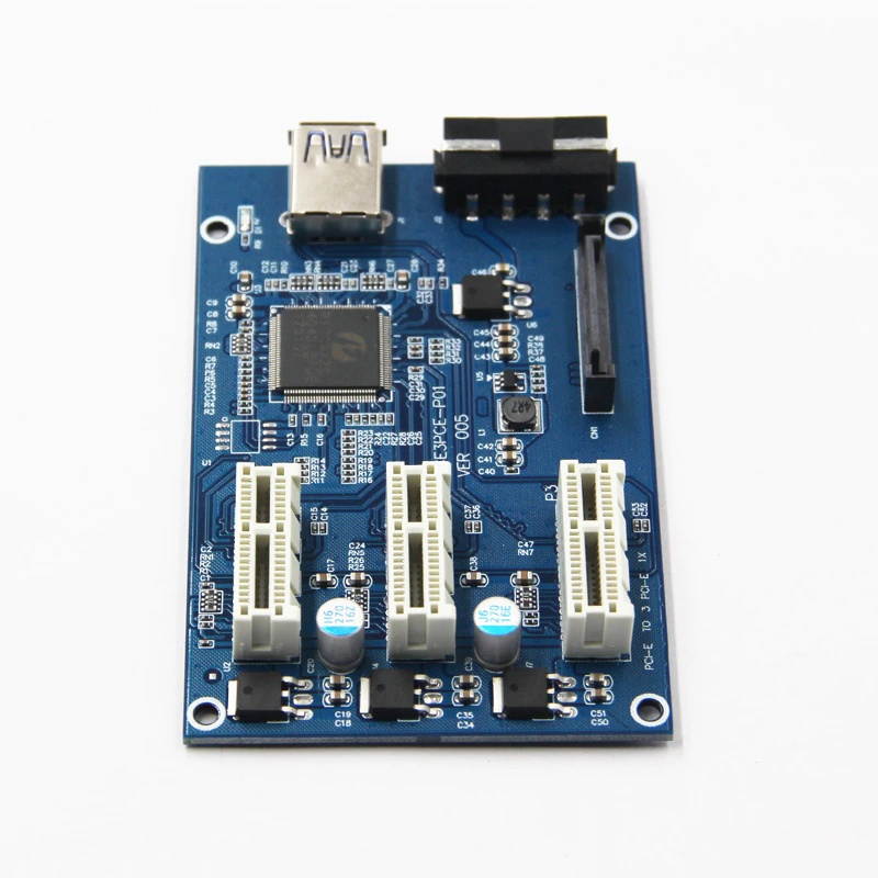 NEW PCIe 1 to 3 PCI express 1X slots Riser Card Mini ITX to external 3 PCI e slot adapter PCIe Port Multiplier Card