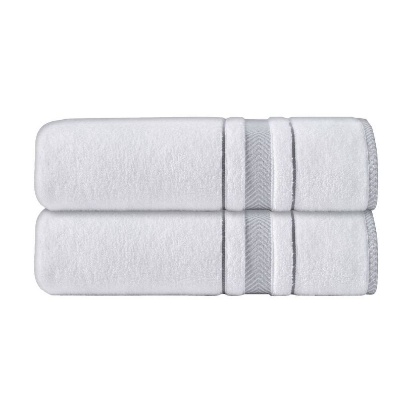 2pc Enchasoft Turkish Cotton Bath Sheet Set White - Enchante Home