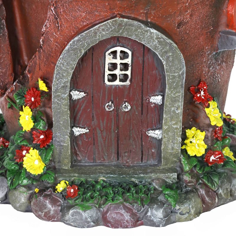 7.48" Resin Solar Fairy House Flower Pot - Exhart