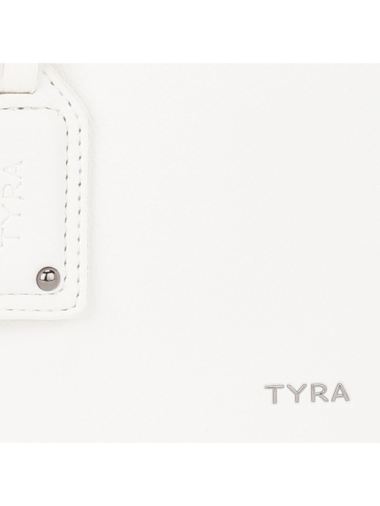 Tyra Emily White Solid Faux Leather Tote Handbag