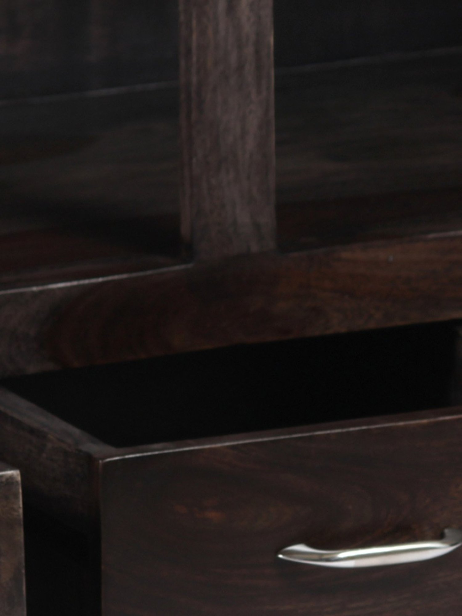 Ikiriya Allen Solid Dark Brown Wood Console Table Mahogany Finish