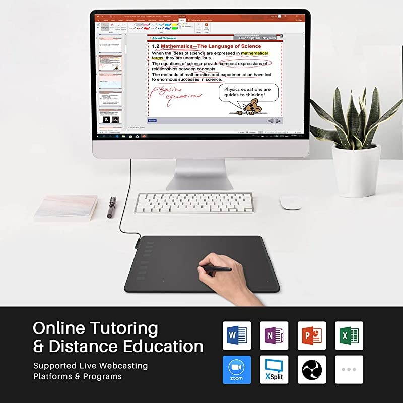 Inspiroy H950P Graphics Drawing Tablet with Tilt Response Battery-Free Stylus and 8192 Pen Pressure