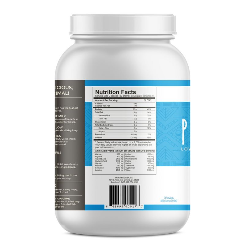 Primal Kitchen Primal Fuel Protein Powder - Vanilla Coconut - 32oz